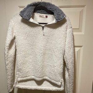 1/4 zip Snow White Sherpa jacket